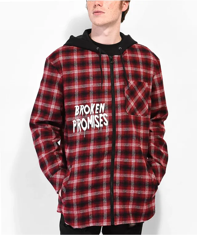 Broken promises red store tie dye hoodie