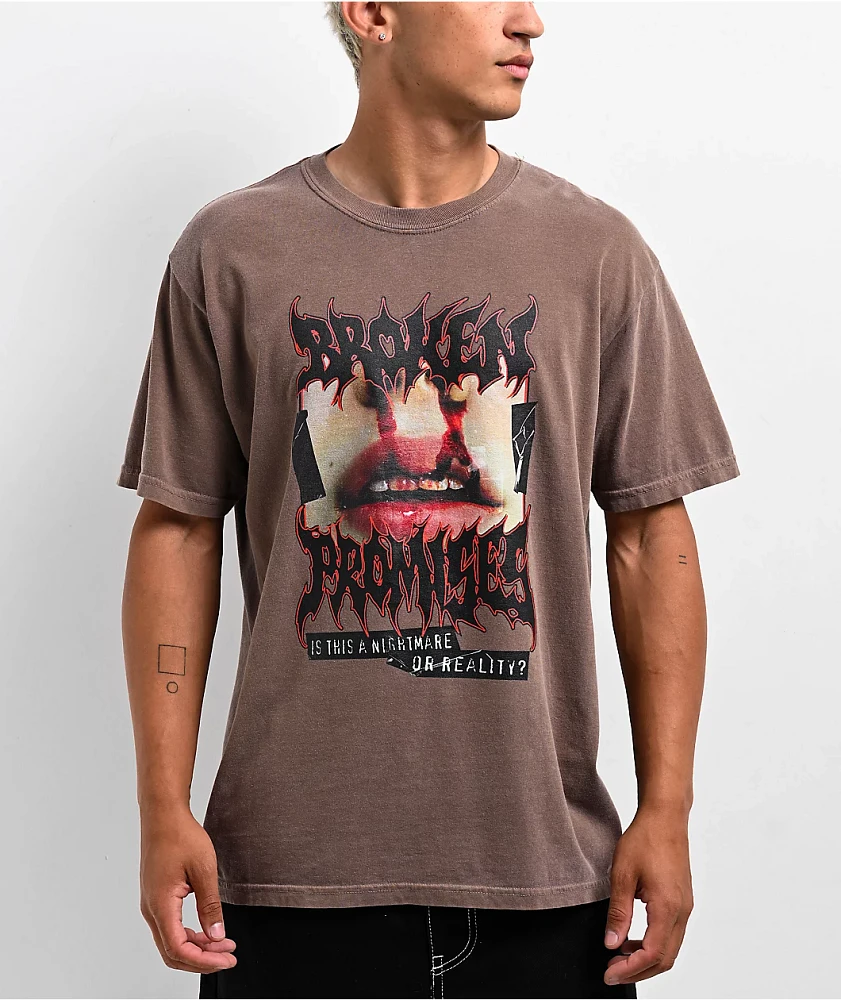 Broken Promises Nosebleed Brown T-Shirt | MainPlace Mall