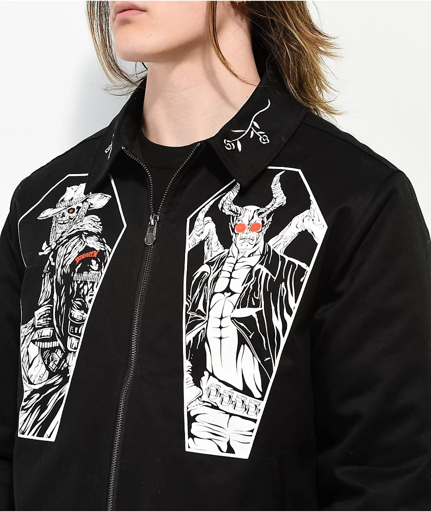 Broken Promises Open Casket Black Work Jacket | MainPlace Mall