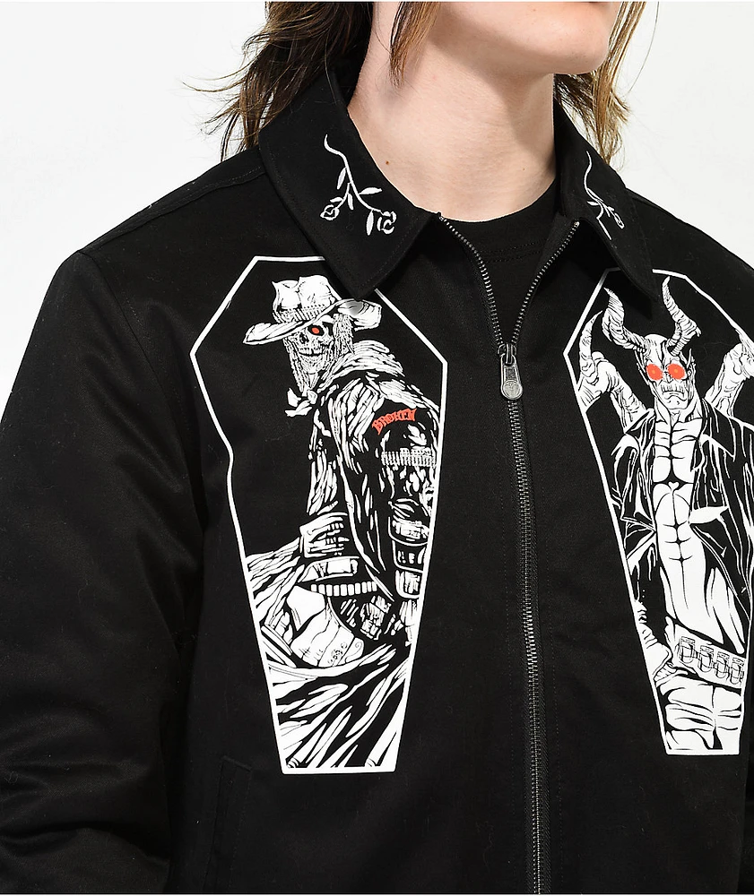 Broken Promises Open Casket Black Work Jacket | Liberty Center