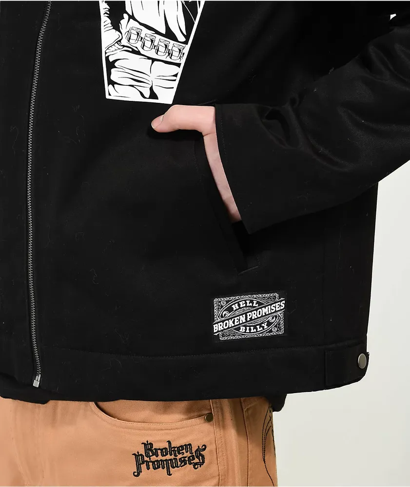 Broken Promises Open Casket Black Work Jacket | Liberty Center