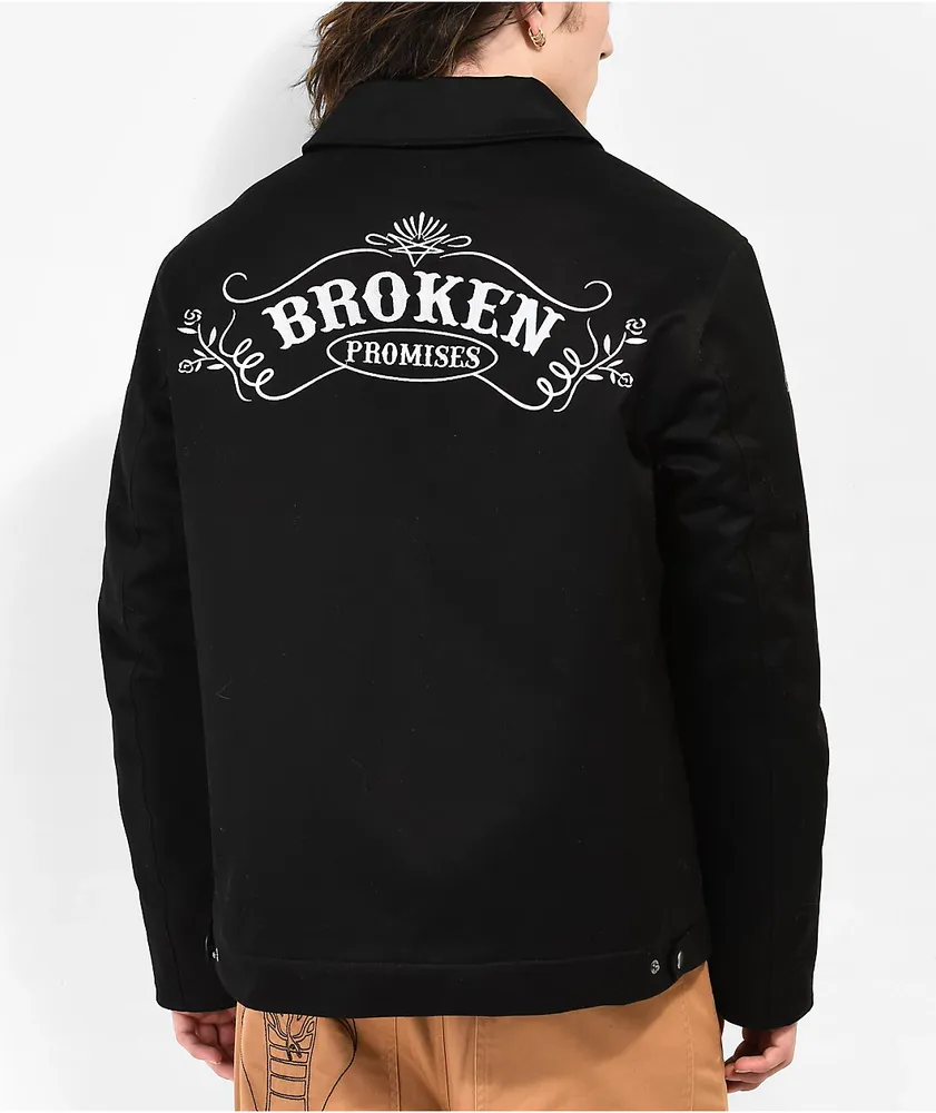 ジャケット・アウター broken Broken Promises Open Casket Black Work Jacket | Liberty Center