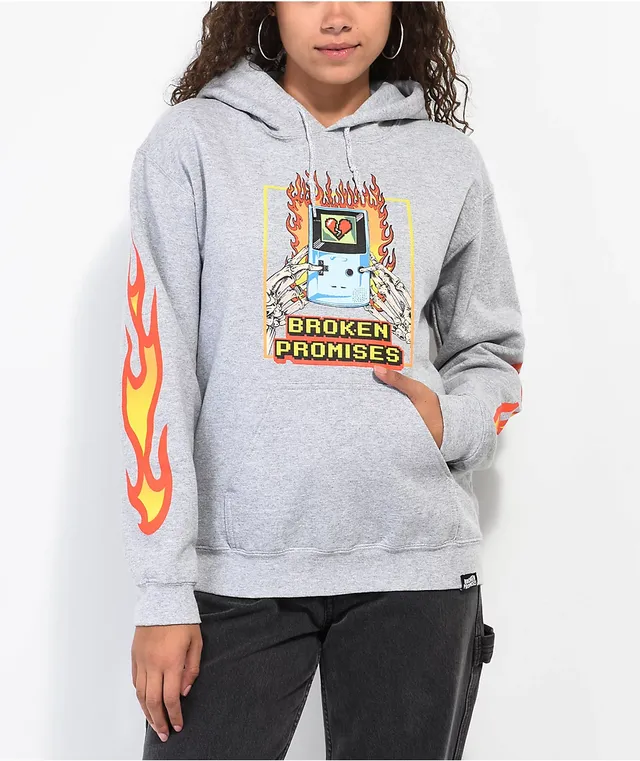 Broken Promises Pushing My Buttons Grey Hoodie The Pen Centre