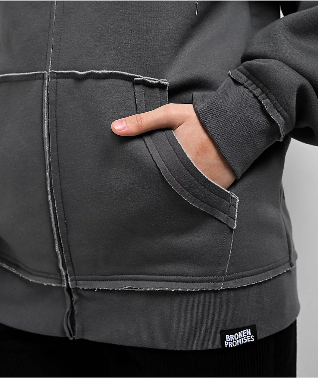 Broken Promises Shocked Horn Grey Zip Hoodie at Hamilton Place in