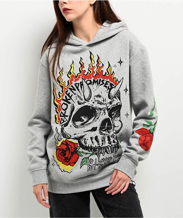 Broken Promises That Was Then Grey Hoodie | MainPlace Mall