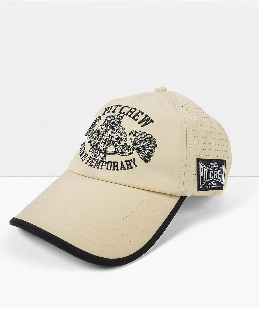Beige strapback top hat