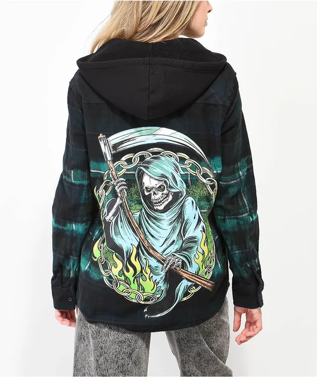 Green hooded outlet flannel
