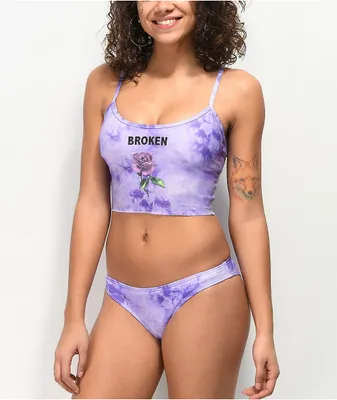 Purple tie dye bikini sales
