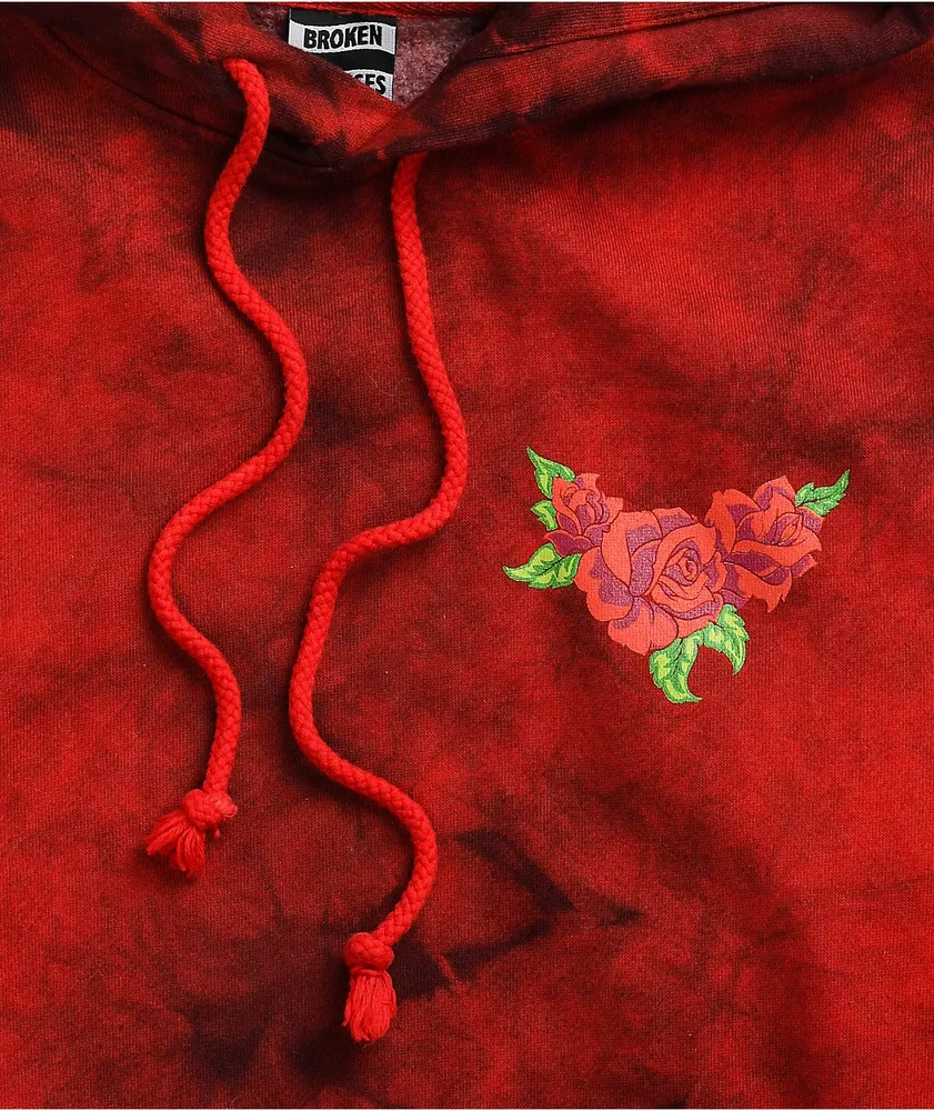 Broken promises trio red tie dye hoodie sale