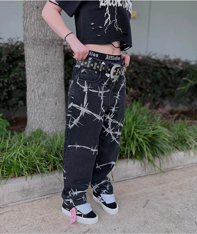 Broken Promises Wired Black Denim Jeans | Liberty Center