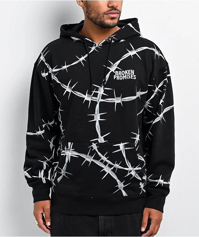 STRONG M BROKEN HOODIE 005 (BLACK) トップス STRONG M BROKEN HOODIE 005 (BLACK) トップス