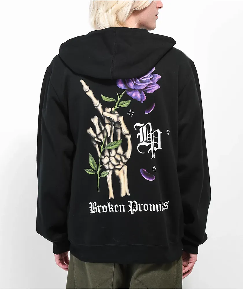 Broken Promises Wishful Thinking Black Zip Hoodie | CoolSprings 