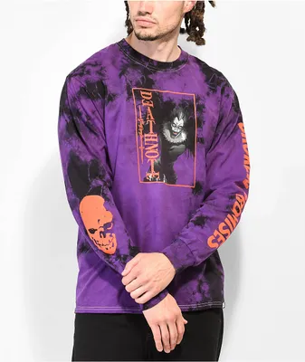 Crunchyroll x Godzilla Cataclysm Purple Tie Dye Long Sleeve T
