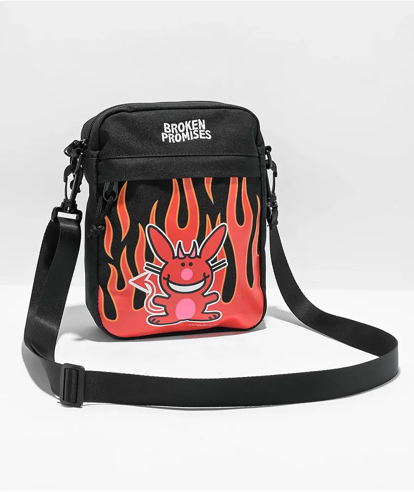 Broken Promises x Happy Bunny I m Bad Black Crossbody Bag