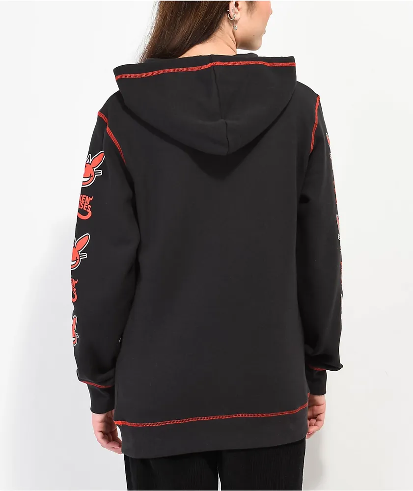 Broken Promises x Happy Bunny I m Bad Contrast Black Hoodie