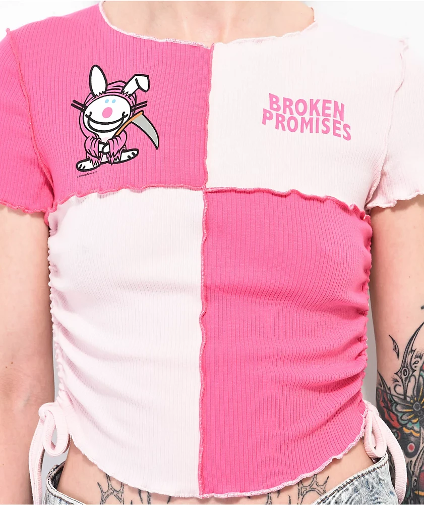 Broken Promises x Happy Bunny Reaper Colorblock Crop Top