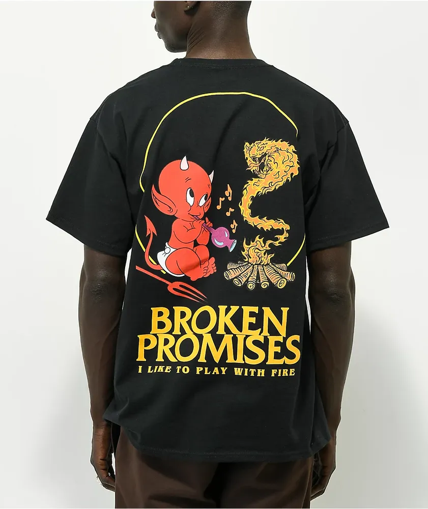 Broken Promises x Hot Stuff Play With Fire Black T-Shirt at
