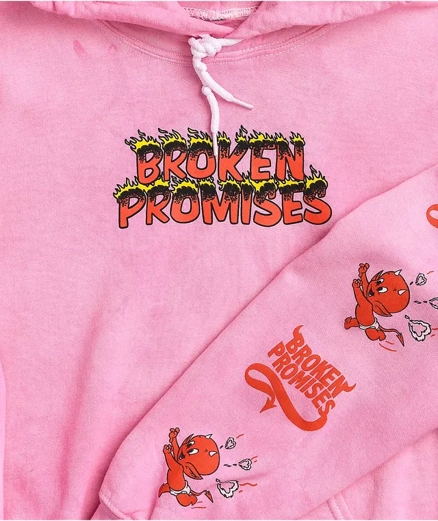Broken promises red discount tie dye hoodie