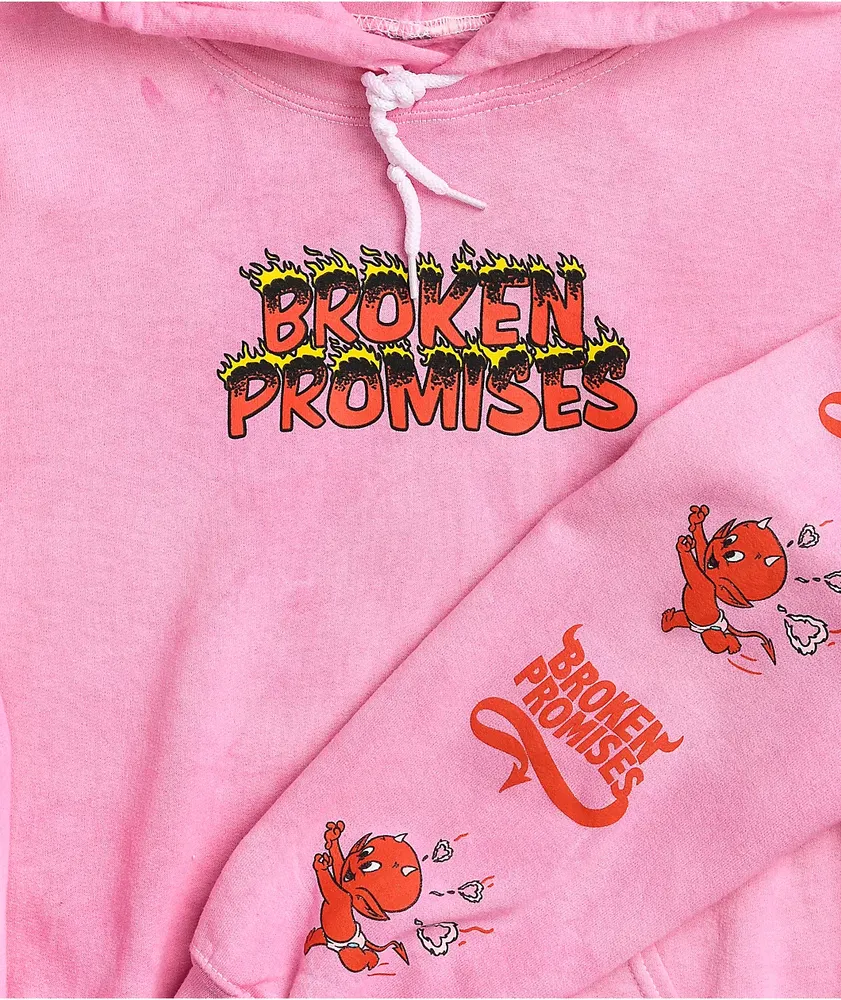Broken promises trio red tie dye hoodie sale