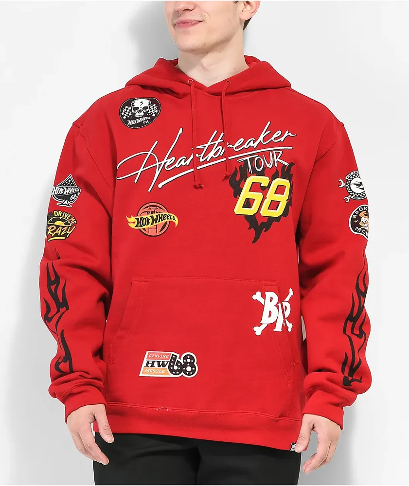 Broken promises red tie dye hoodie online