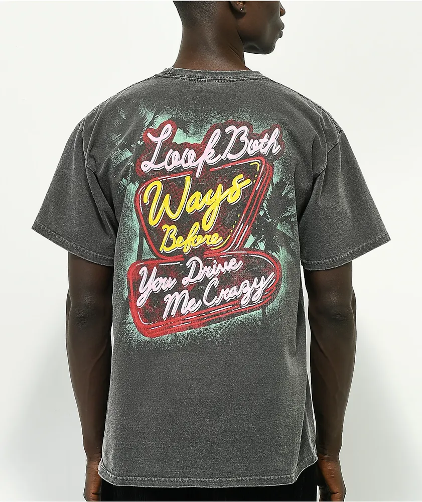 Broken Promises x Hot Wheels Look Both Ways Black Washed T-Shirt