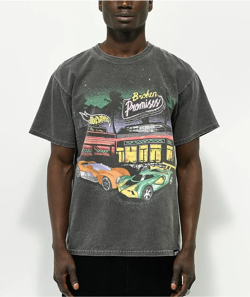 Broken Promises x Hot Wheels Look Both Ways Black Washed T