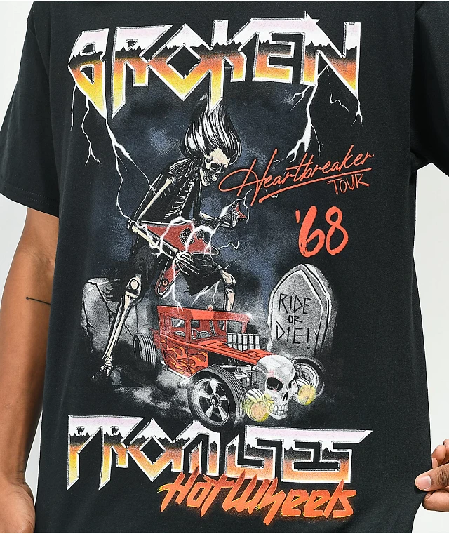 値下げ‼️ホットウィール Convention 2019 Tshirt Broken Promises x Hot Wheels Tour Black T-Shirt at Mall of