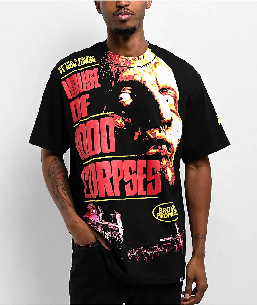 Broken Promises x House Of 1000 Corpses Cover Art Black T-Shirt at