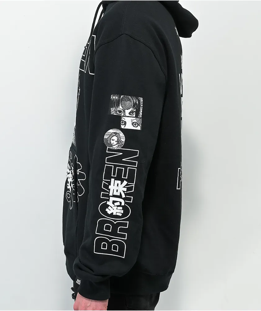 Broken Promises x Junji Ito I Don t Care Black Hoodie Mall of