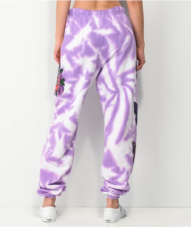 Purple and white sales tie dye sweatpants