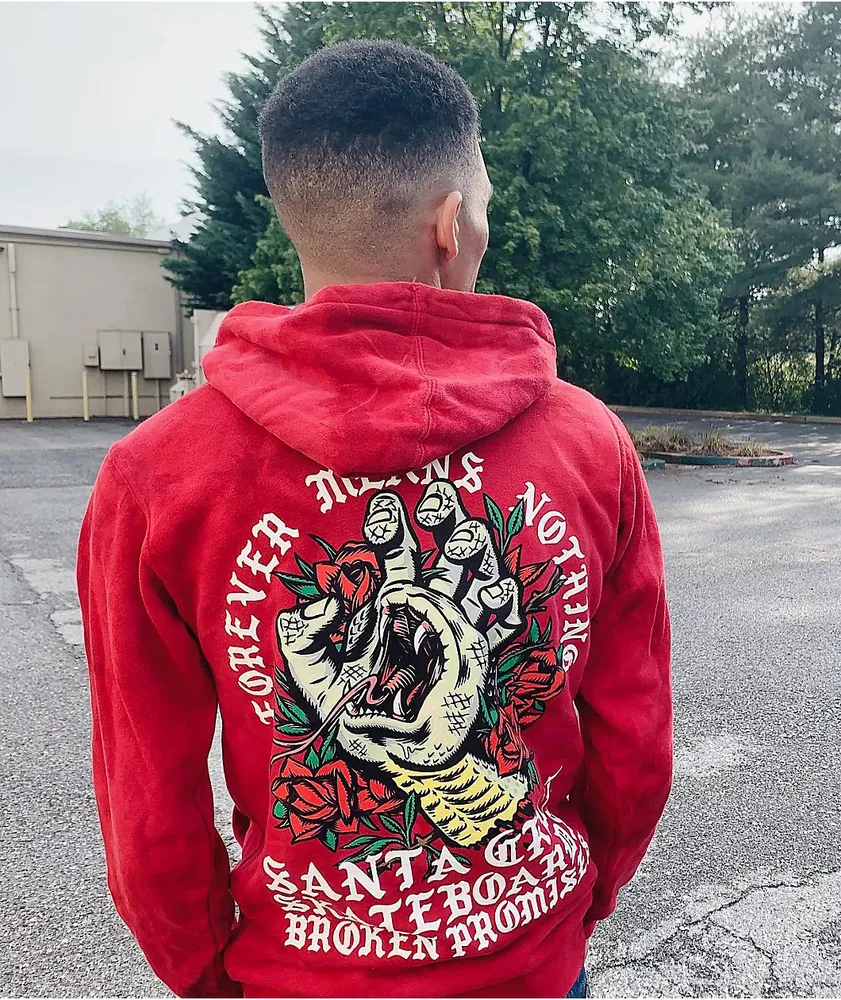 Broken promises trio red tie dye hoodie cheap