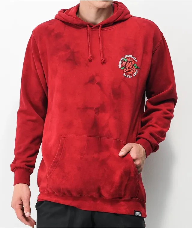 Broken promises trio red tie dye hoodie cheap