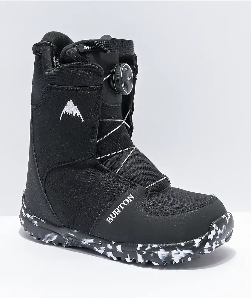 Burton Grom Boa Black Snowboard Boots Kid's 2021 | Mission
