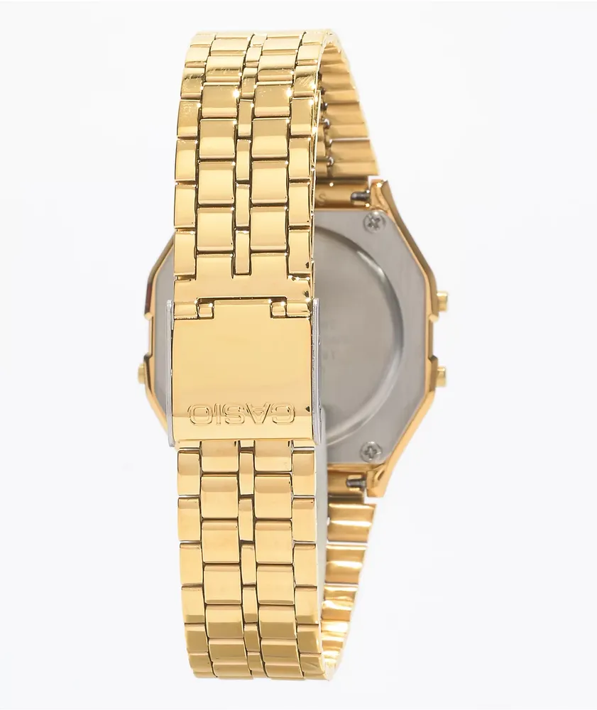 Gold digital watch discount