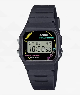 Casio x Pac-Man A100WEPC-1B Vintage Black & Gold Digital Watch at