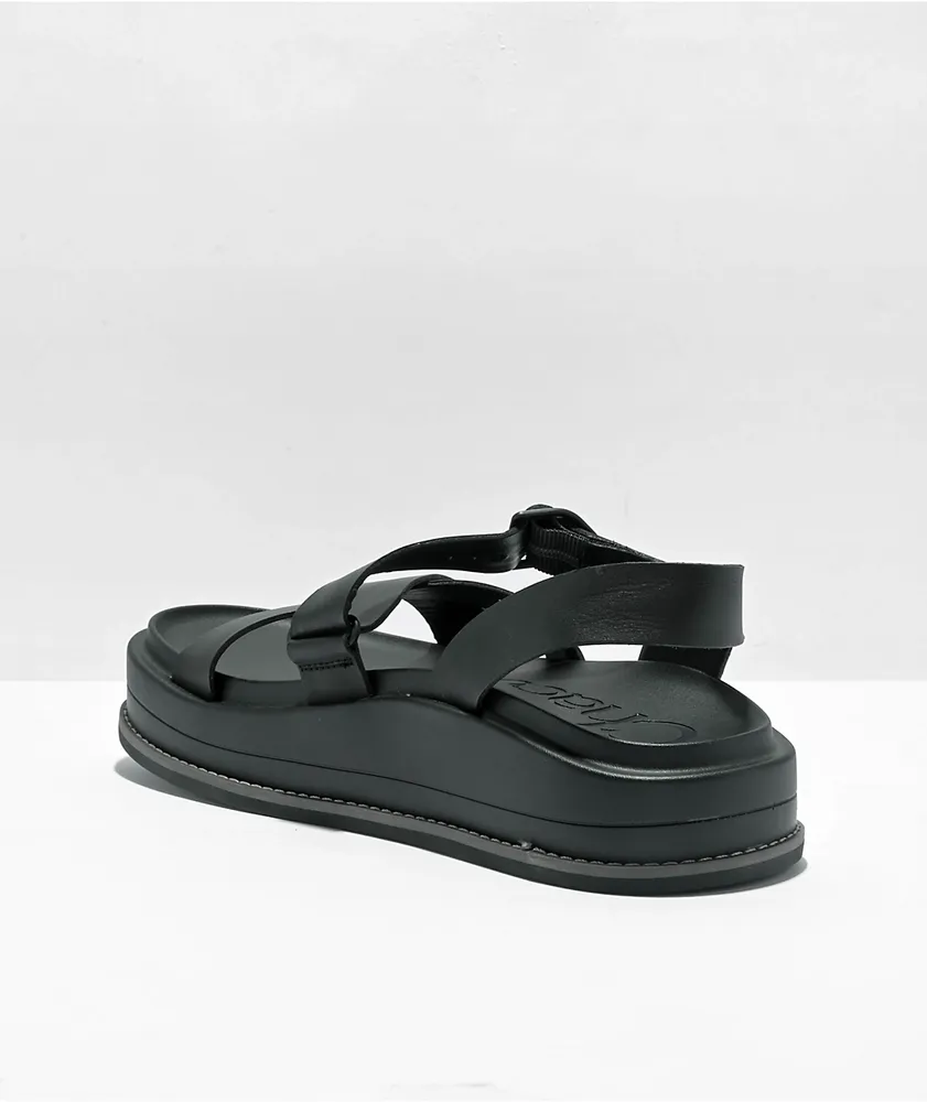 Chaco Townes Mid Form Black Platform Sandals | Arden Fair