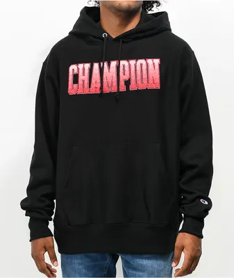 Champion Reverse Weave Small Logo Black Hoodie | MainPlace Mall
