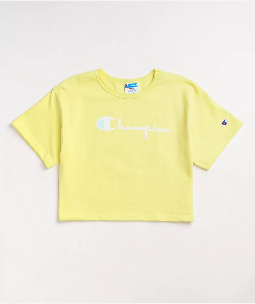 Champion crop cheap top yellow