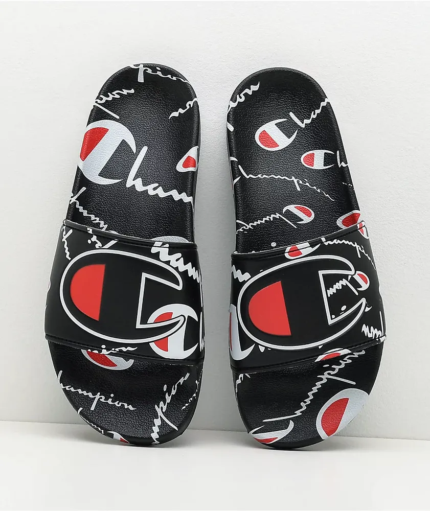 Champion ipo black slides cheap