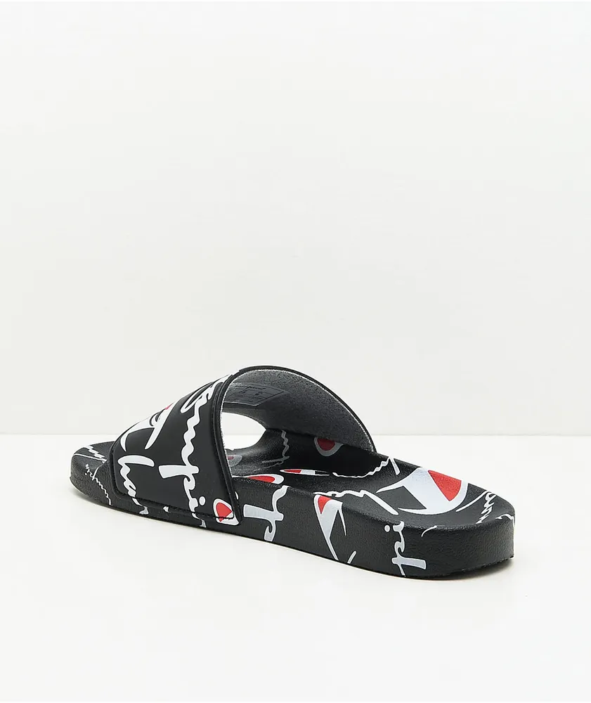 Champion black slide sandals clearance