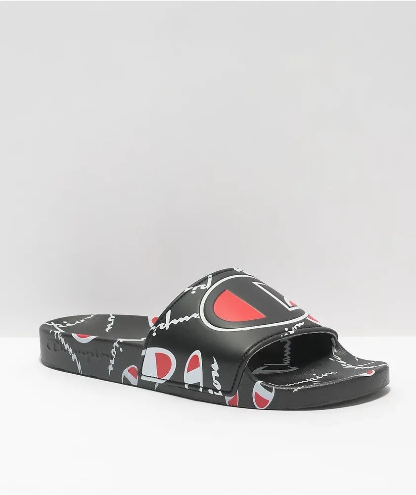Champion IPO Warped Black Slide Sandals Pueblo Mall