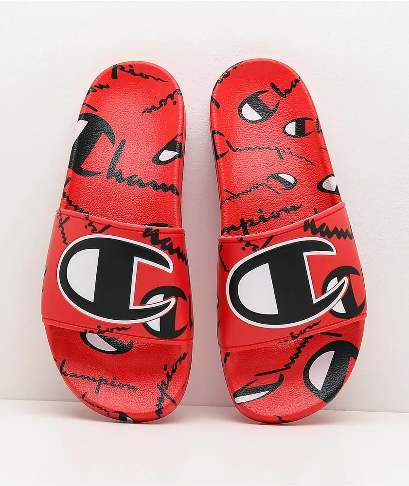 Champion ipo repeat red slide sandals discount