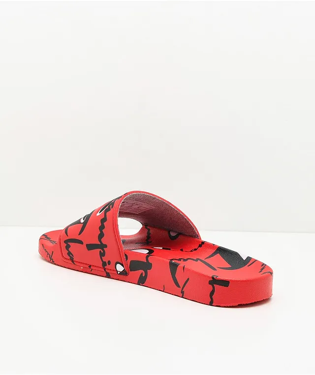 Red champion sandals hot sale