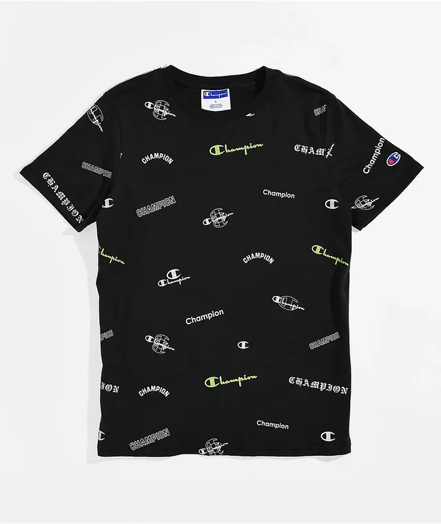 Black champion shirt kids sale