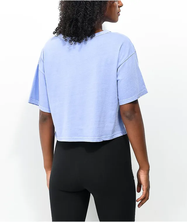 Blue cropped champion shirt top