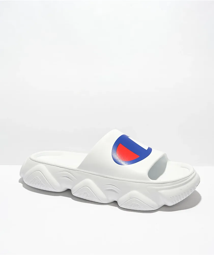 Champion Mellow Squish White Slide Sandals | Hamilton Place