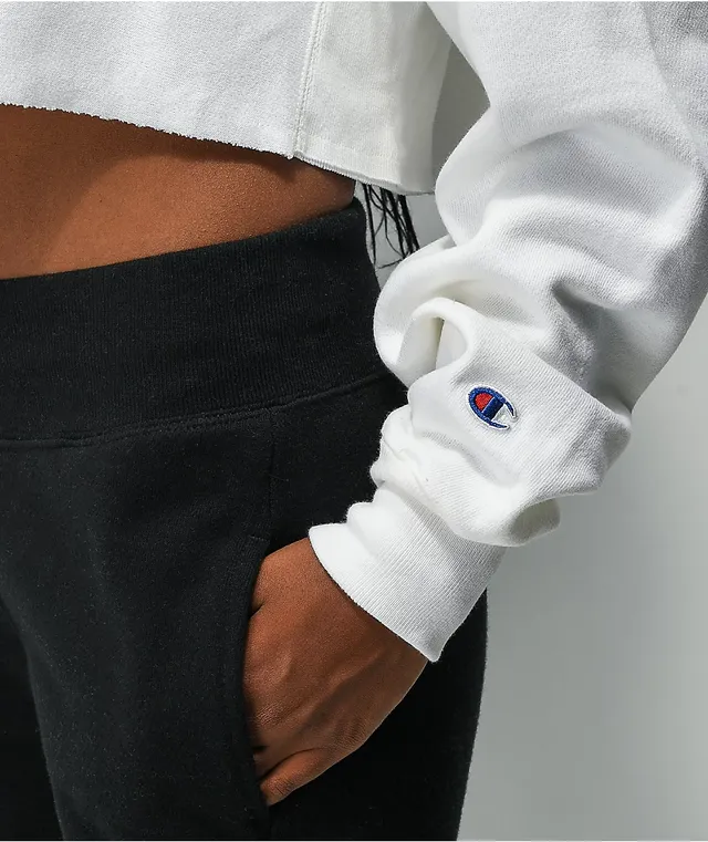 White champion hoodie on sale cropped