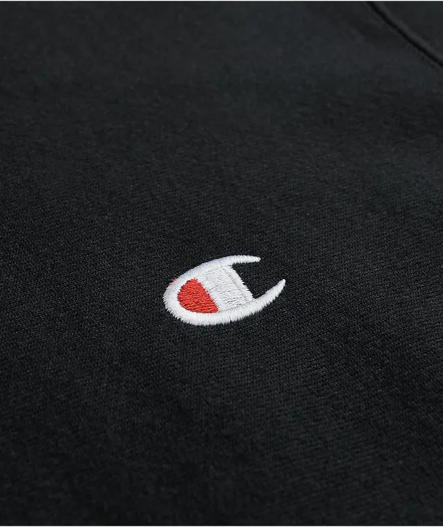 Champion Reverse Weave Black Crewneck Sweatshirt CoolSprings
