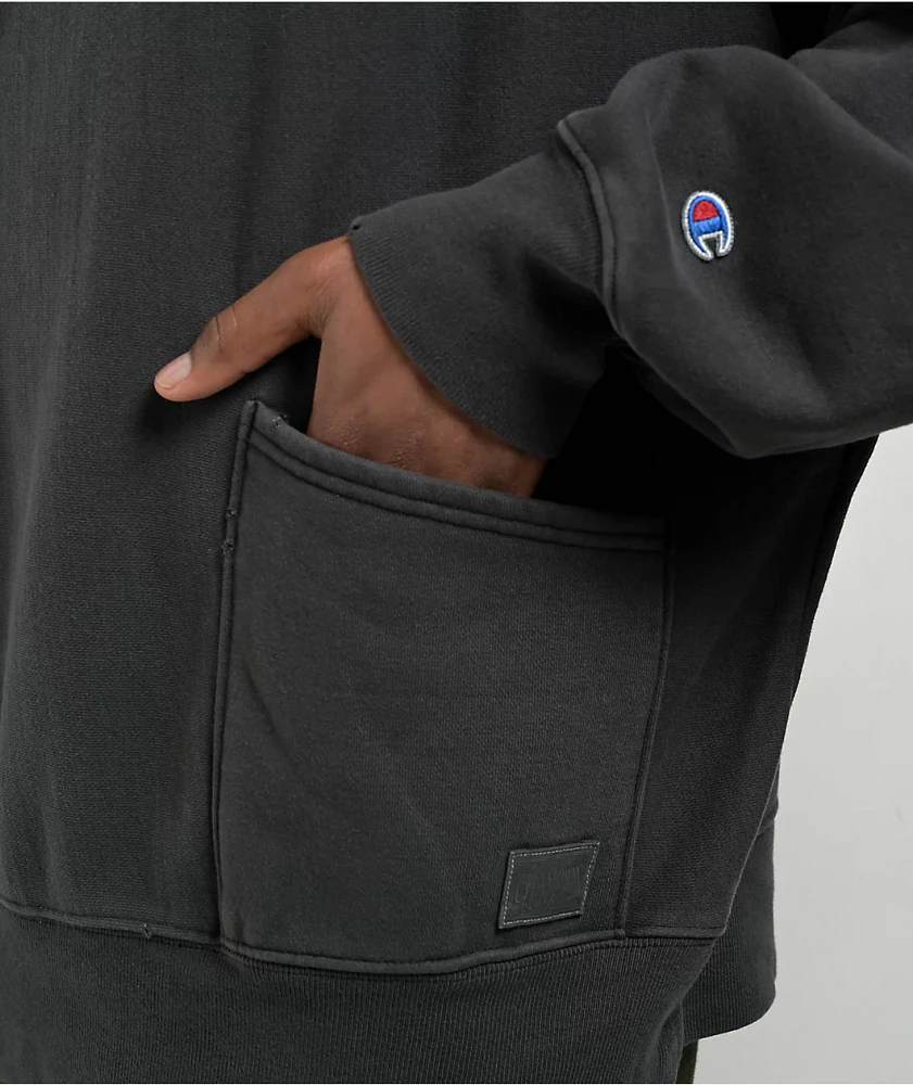 Champion Reverse Weave Crossover Black Vintage Dye Hoodie | Dulles