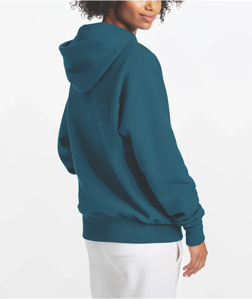Champion Reverse Weave Small C Boyfriend Prestige Blue Hoodie